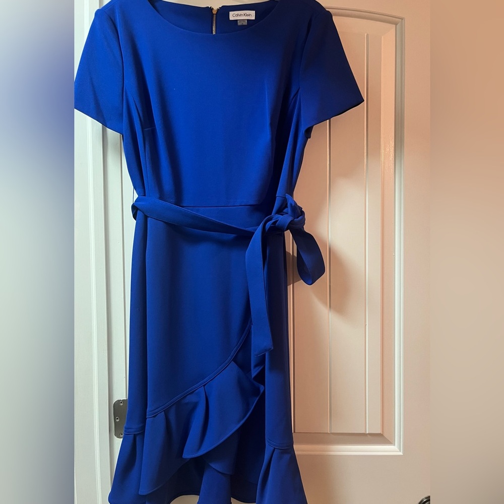 Calvin Klein Royal Blue Asymmetrical Dress
